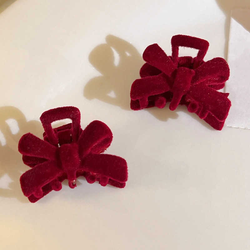 Picture of 4 suit lazy double-layer braided flocking hairpin female hair accessories side clip spring and summer simple bangs clip duckbill clip