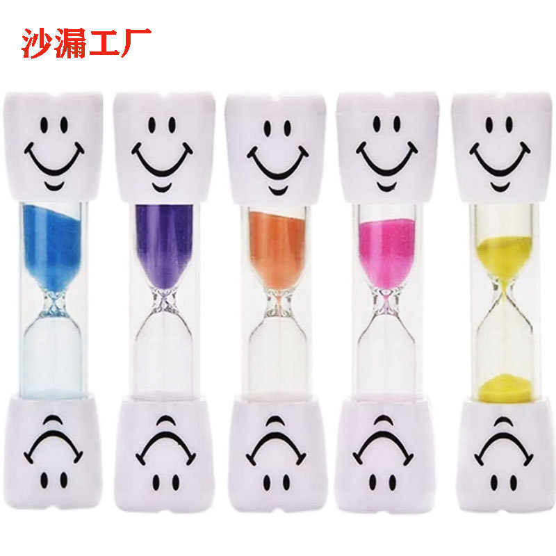 Picture of Creative children brushing their teeth 3 minutes timer hourglass cartoon smiley plastic drop-proof student gift birthday gift