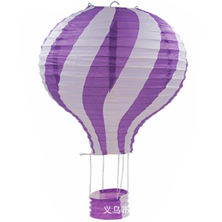 Picture of 2020 new manufacturers wholesale hot air balloon paper lantern two-color stitching rainbow export wedding paper lantern decoration