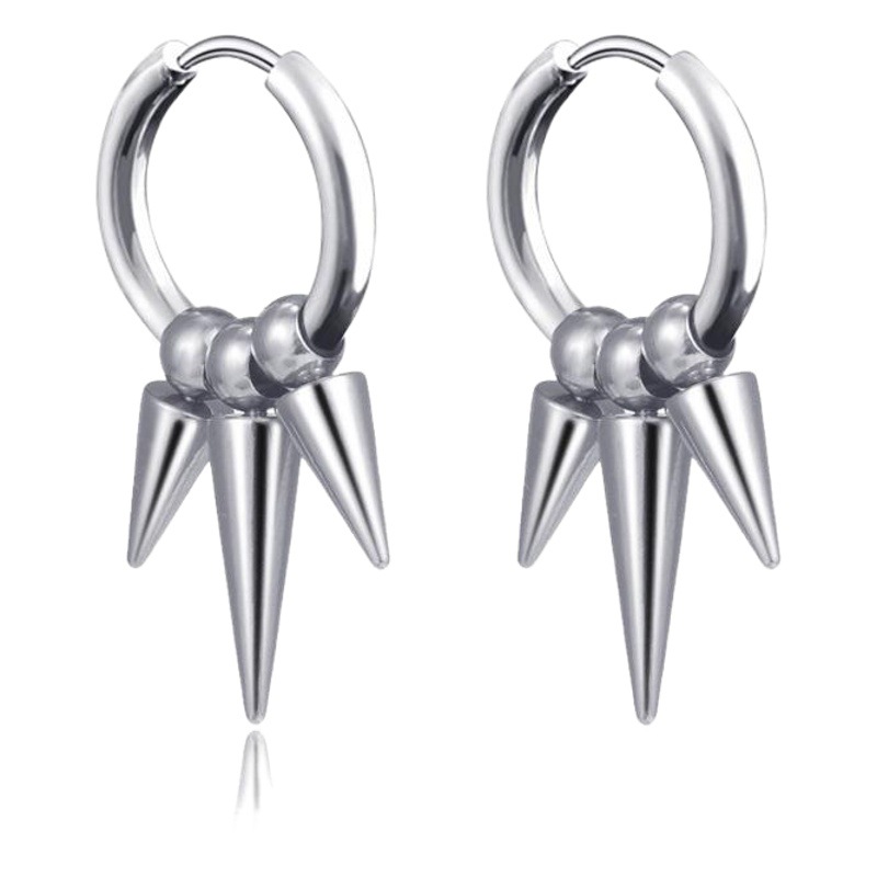 Pearlerina Earrings Stainless Steel Tassel Earrings Titanium Steel Single Pointy Earrings Men's Piercing Earrings