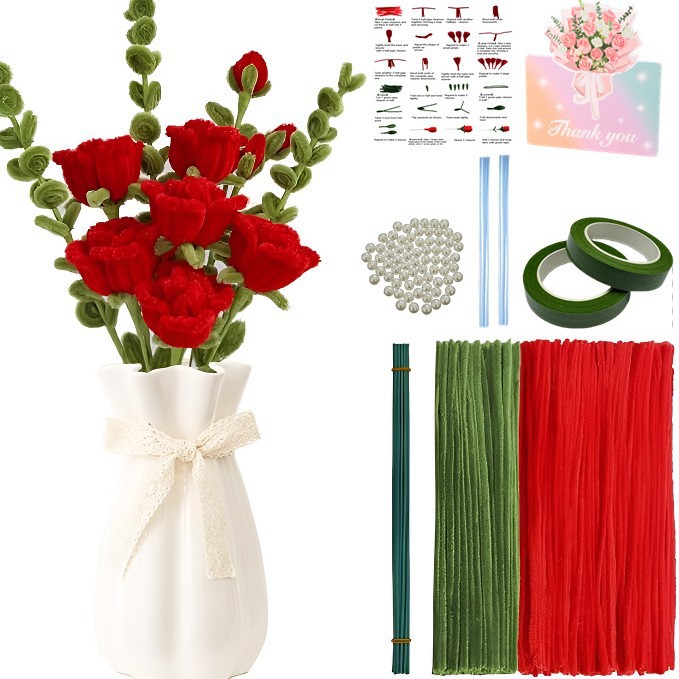 Twist bar rose bouquet student handmade material sunflower birthday gift wholesale Amazon foreign trade