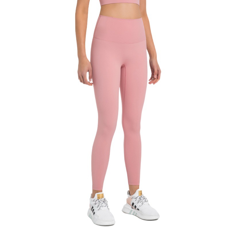 Diqian New Arrival No Embarrassment Line Naked Yoga Pants High Waist Abdominal Hip-lifting Elastic Sports Cropped Pants for Women DL031