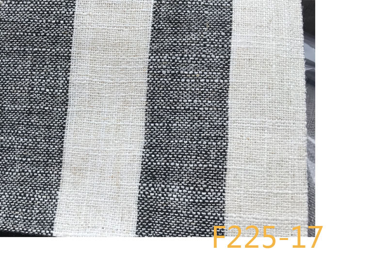 Picture of 9 Coated F225 Linen Polyester-Hemp Interwoven Polyester Black and White Plaid Stripe Fabric Shoe Cloth