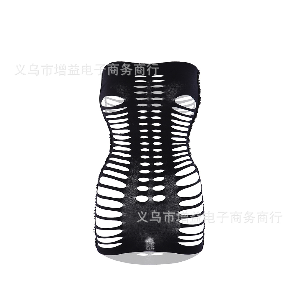 Picture of European and American foreign trade sexy underwear tube top hole skirt hollow w294