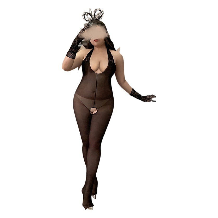 Yimu sexy sexy lingerie plus size temptation open crotch free silk stockings perspective couple sex products flirting clothes for women
