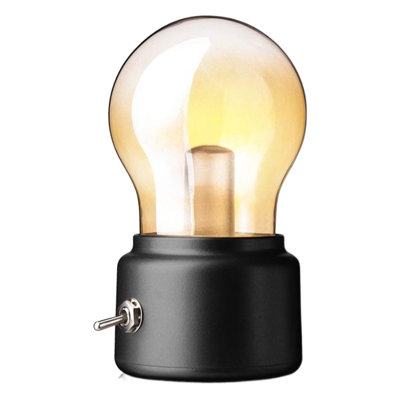 Jp Retro Light Bulb Night Light Internet Celebrity Popular USB Charging Bedside Night Light Creative Glass Table Lamp Led Atmosphere Light