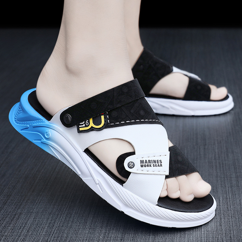 Sandals Men's Summer Outer Wear Youth Sandals Sports Non-slip Summer Driving Dual-purpose Soft Bottom Wear-resistant Beach Slippers