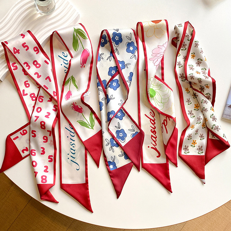 Korean scarf hairpin antique elegant temperament bow hair belt female Net red 2023 new long ribbon hair accessories