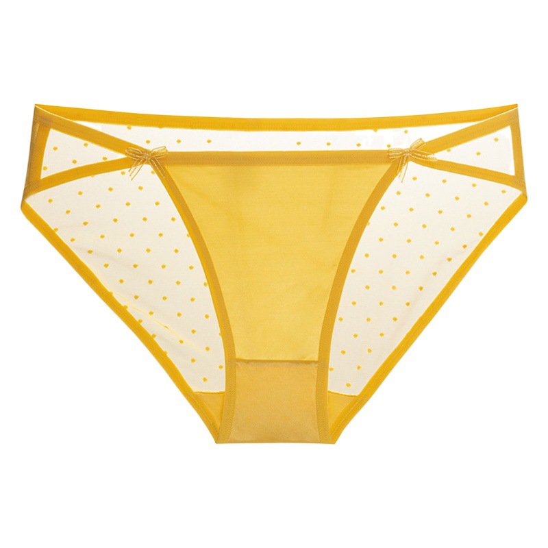 Yikesurou's New Sexy Lace Panties Women's Seamless Mid-Waist Bag Hip Translucent Cut Out Women's Panties Cotton Crotch
