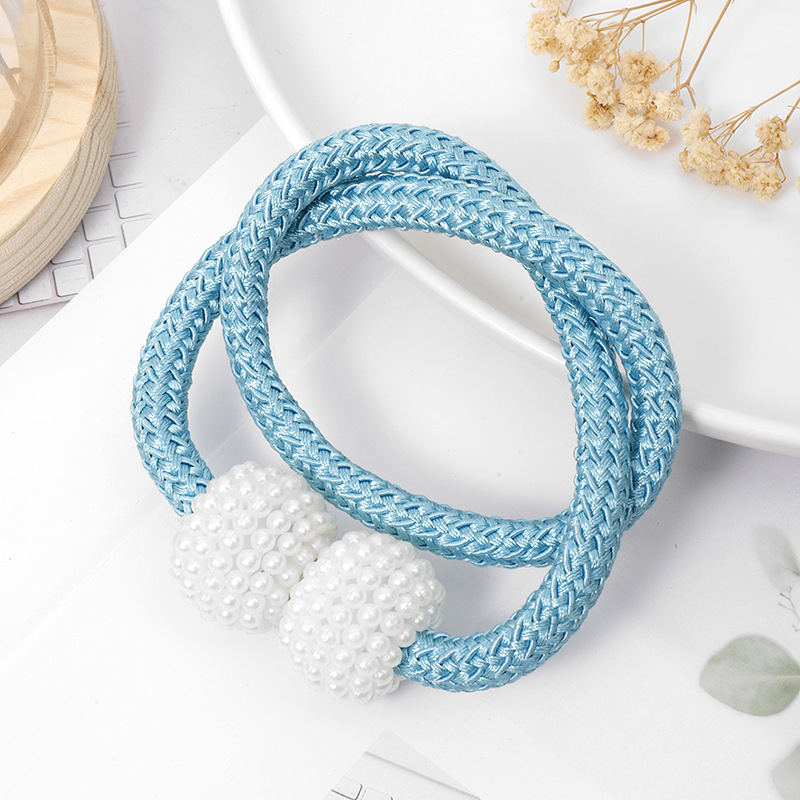 Picture of Curtain Straps Wholesale Small Pearl Magnetic Curtain Buckles Punch-Free Curtain Storage Binding Rope Drawstring Accessories