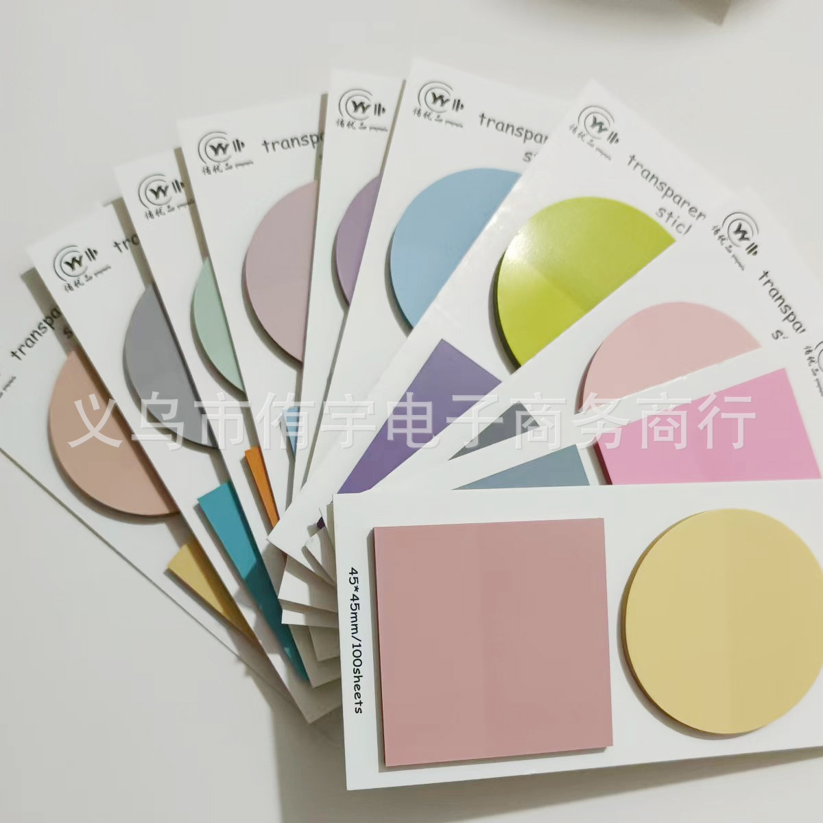 New Morandi Multicolor Transparent Post-it Cute Round Message Marker Sticker Student Stationery Note Book