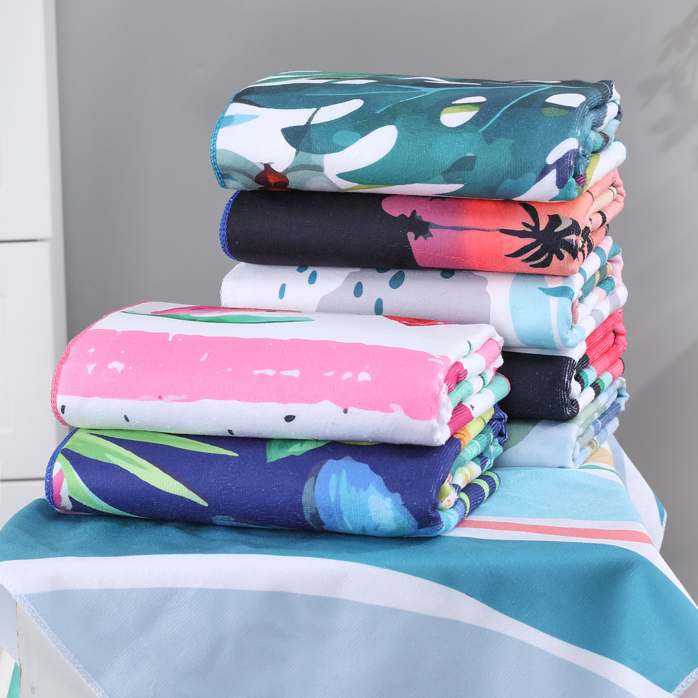 Picture of Spot wholesale microfiber beach towel foreign trade digital heat transfer easy absorbent swimming shawl printing bath towel