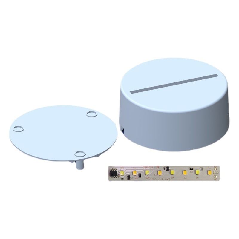 Picture of Wholesale explosions round 3D night light base wire acrylic three-color lamp board 3d night light lamp holder shell finished product
