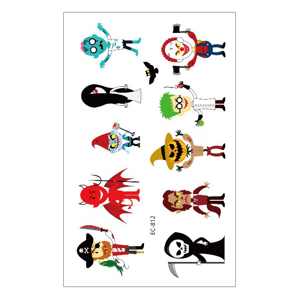 Picture of New Halloween Tattoo Sticker Funny Cartoon Fun Children Tattoo Sticker Disposable Tattoo Sticker Disposable