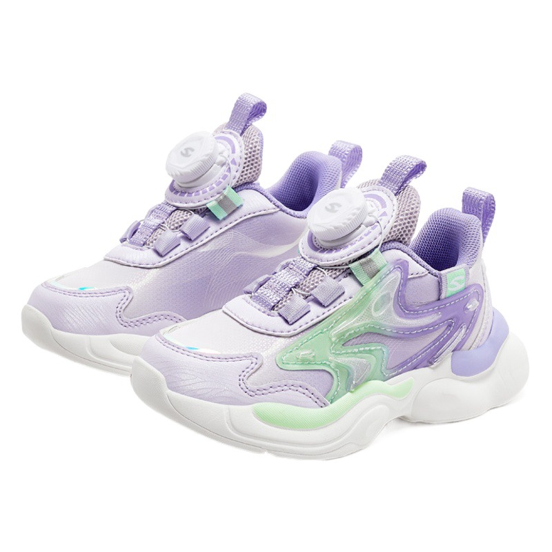 Habib bear autumn leather rotating buckle girls sneaker stain-resistant EVA soft sole women's treasure running shoes a generation of hair