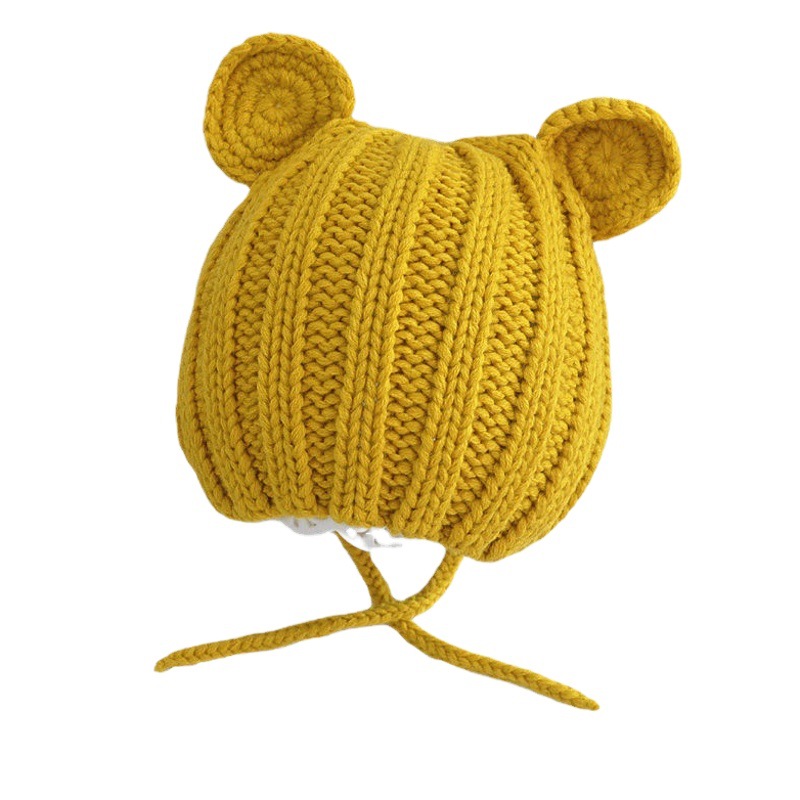 Baby Hat Winter Ear Ear Protection Warm Girls' Boys' Knitted Hat Autumn and Winter Children's Wool Hat Infants