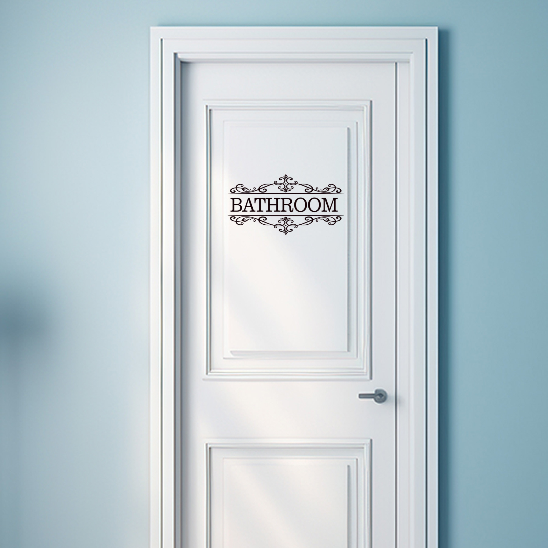 Bathroom Bathroom storage room laundry room English logo door sticker family cross-border removable wall sticker PH2429