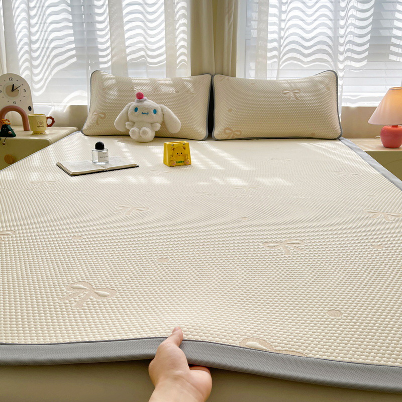 Picture of Bingdoudou Three-Piece Summer Cooling Mat Set, Ice Silk Mat Mattress, Machine Washable, Suitable for Infants and Toddlers, Air-Conditioned Soft Mat