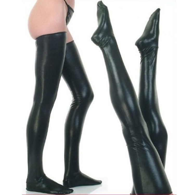 Chichi Sex Lingerie Leather Pants High Stockings Stockings Game Uniform Performance Clothing Stage Clothing Sex Leather Stockings