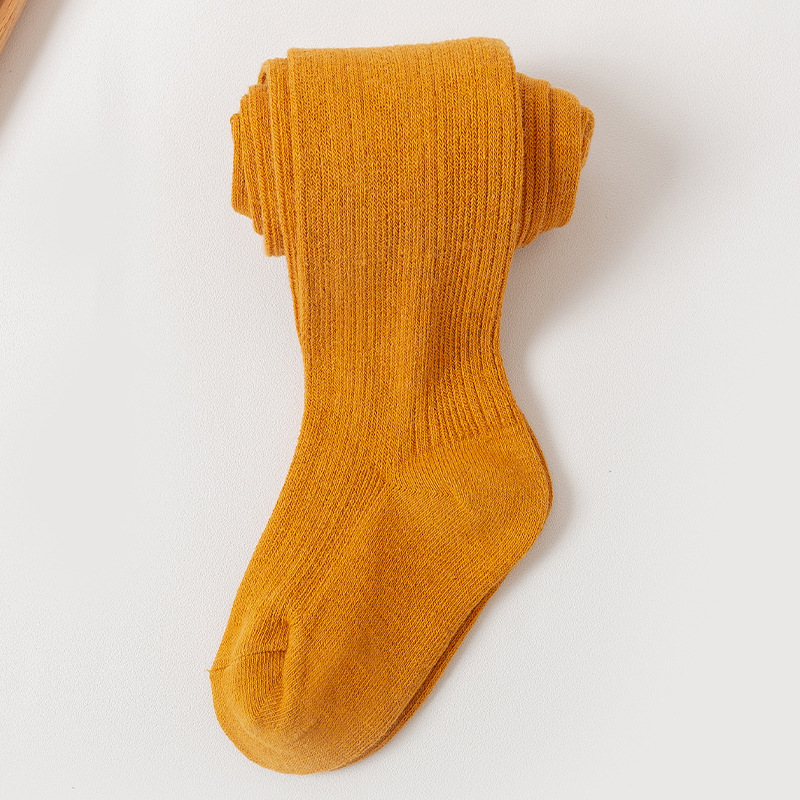 Picture of Children's Pantyhose Autum Pure Color Girls' Pantyhose Baby Socks Kidsren 0-4 Years Old Combed Cotton One-Piece Pantyhose