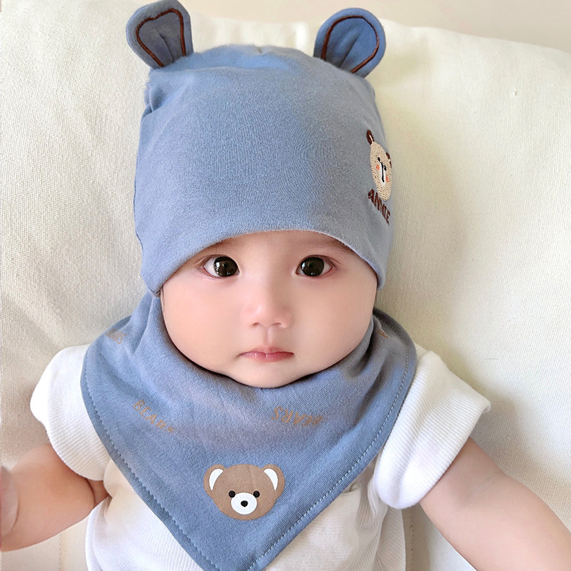 Picture of Katu Bear Infant Hat Spring & Fall 3-6-12 Months Male and Female Baby Pullover Hat Cotton 100-Day Sleeping Hat