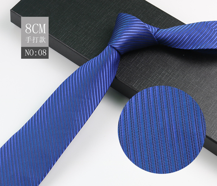 Picture of Men's Tie Business Shirt Stripesd Security Professional Formal Wear Wholesale Plus Logo Manufacturer 8cm Hand-Made