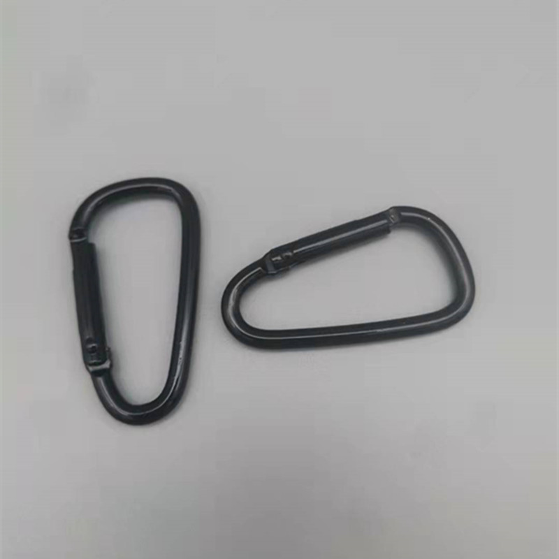 Mountaineering buckle D-type All Black No. 6 electrophoresis mountaineering buckle outdoor aluminum alloy hanging buckle luggage quick hanging metal buckle wholesale