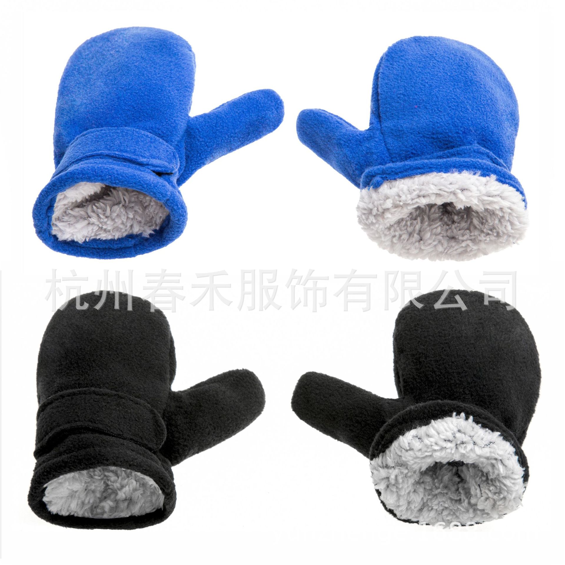 Picture of Spot 10 Colors Amazon 3 Size Cross-Border E-Commerce Kidsren's Mittens Polar Fleece Comfortable Velvet Velcro Gloves