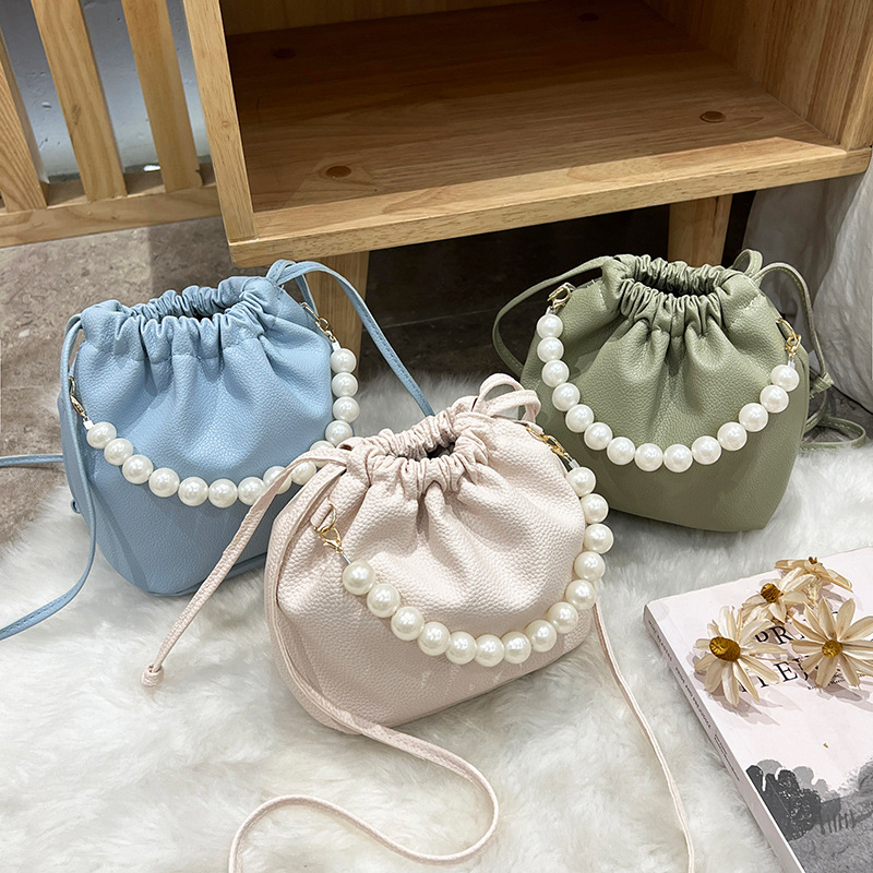 Picture of Sweet and cute mini bucket bag pearl beaded handbag handbags crossbody women's bag wholesale a generation of hair