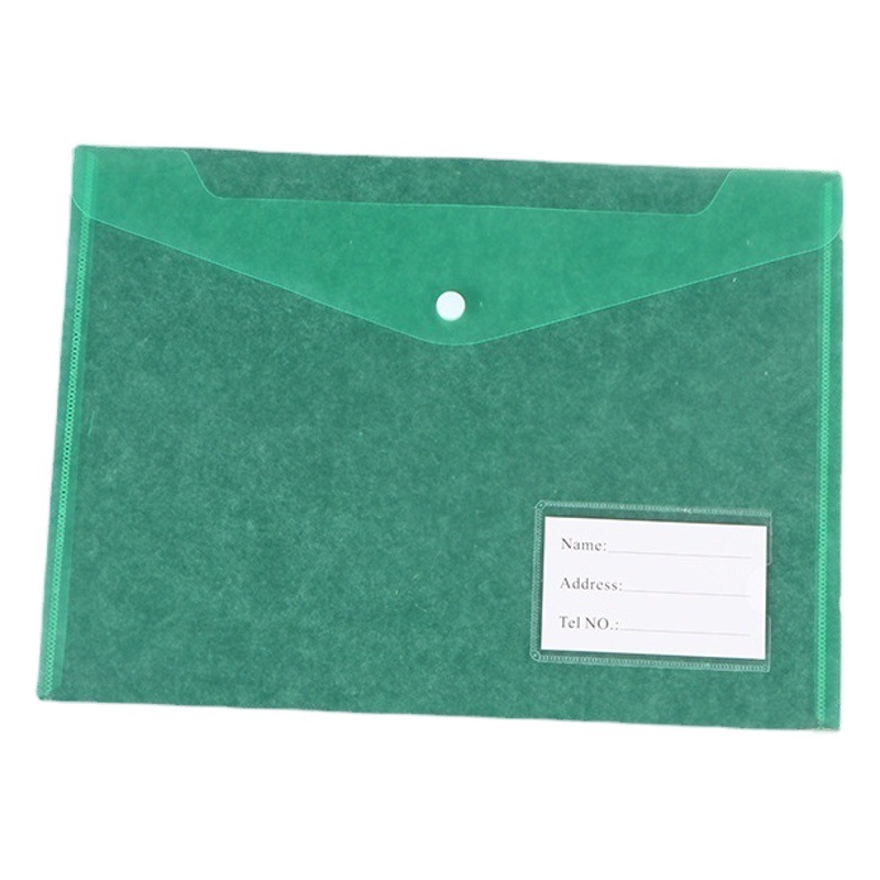 Pp Plastic Transparent File Bag A4 Office Information Storage Bag Student Test Paper File Contract Bag Printed with Logo