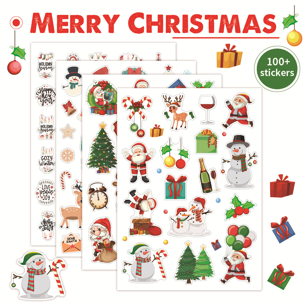 Picture of Cross-Border Christmas Stickers Kidsren's Cartoon Gifts Snowflakes Old Man DIY Party Decoration Handbook Christmas Stickers