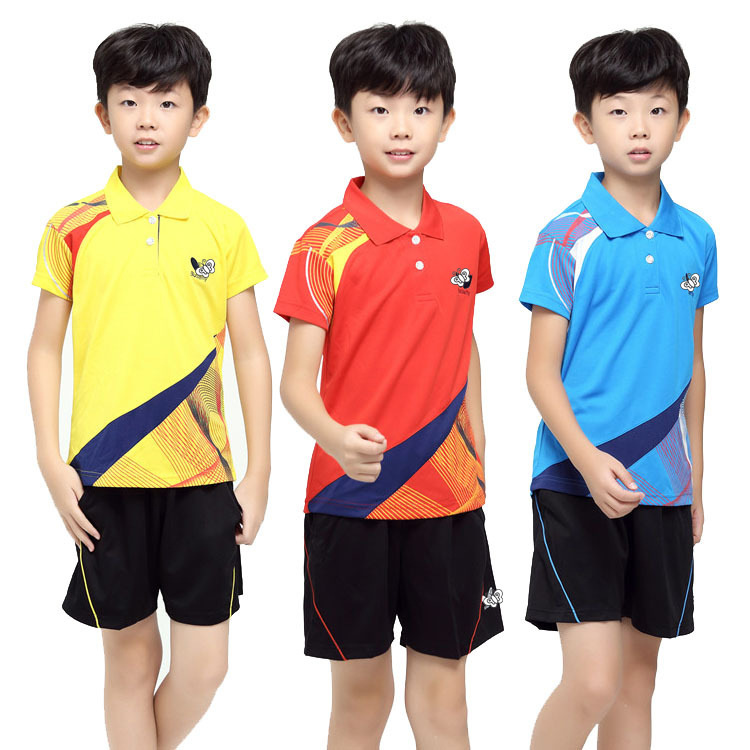 New Club Table Tennis Clothes Men's Women's Children's Table Tennis Clothes Lapel Short-sleeved Sportswear 1086