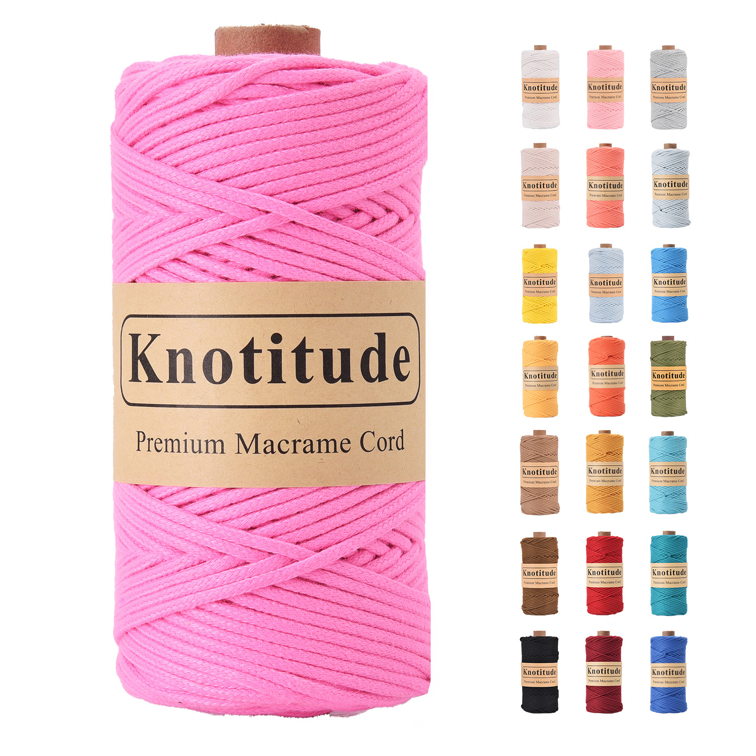Cross-Border 3mm Round Strand Yarn DIY Handmade Yarn Ball 90m Colorful Core-Spun Thread Ball Polyester Cord Braided Rope