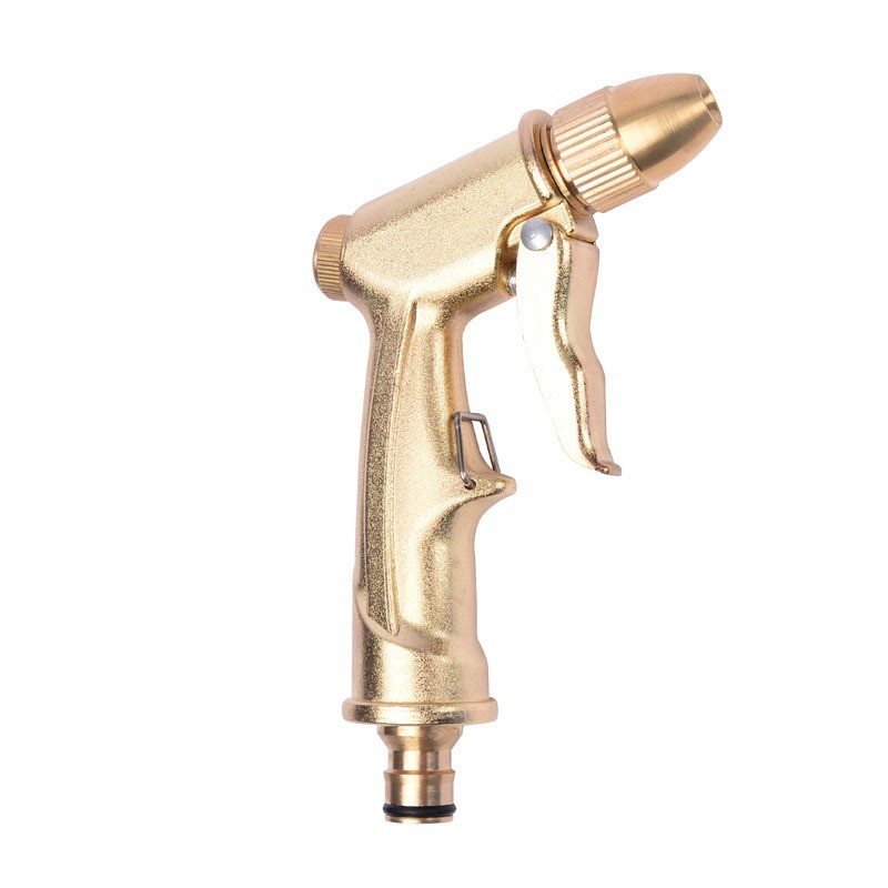 Picture of Factory Supply Household High Pressure Car Washing Water Gun Garden Watering Tools Copper Plated Aluminum Alloy Frosted Electroplated Water Gun Head