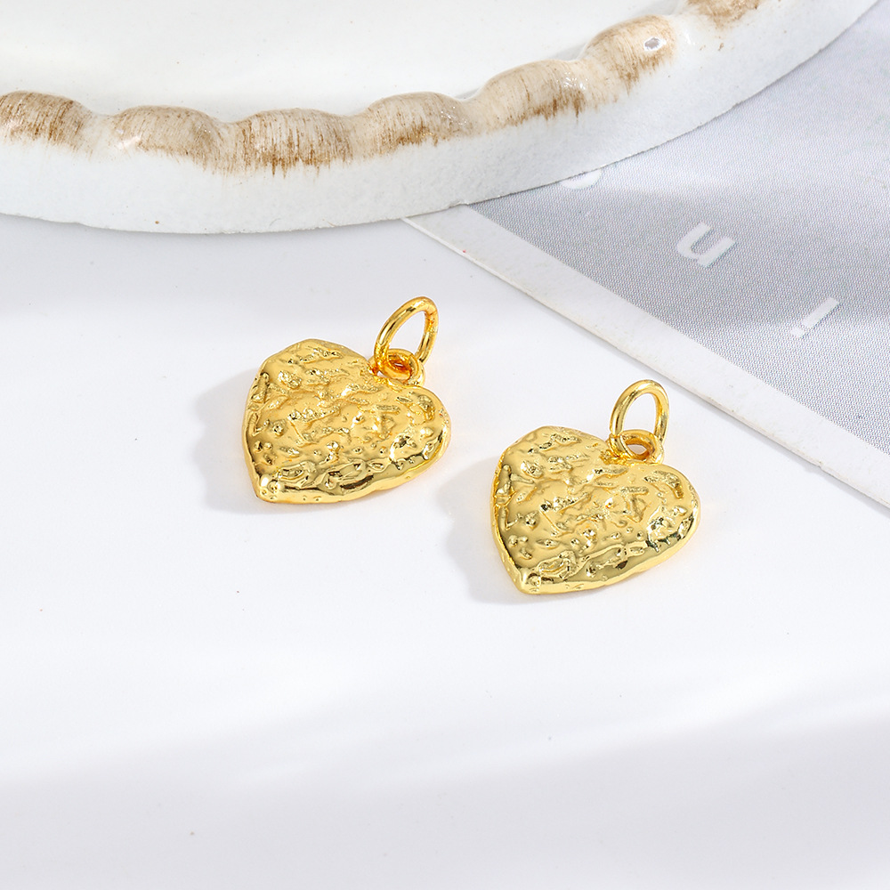 Picture of Exquisite and Small Irregular Convex Love Pendant Gloss Peach Heart Pendant DIY Bracelet Necklace Accessories