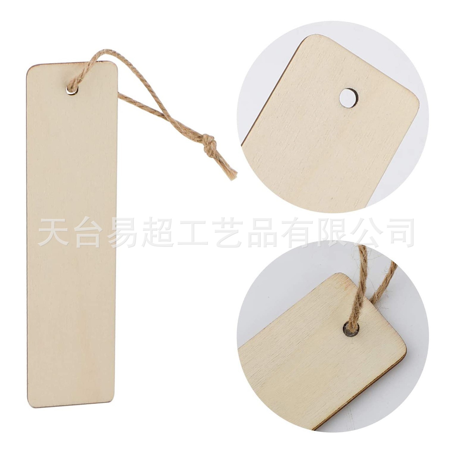 Picture of Wooden DIY Blank Signage Kidsren's Painted Creative Engraving Bookmark Wishing Sign Wooden Crafts Hanging Sign