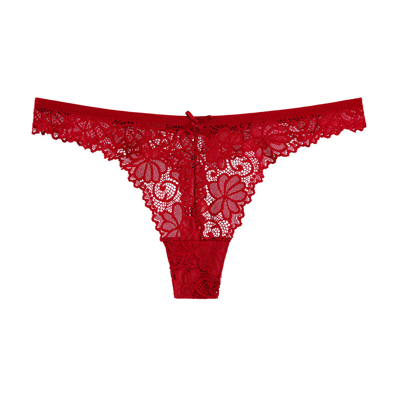 Picture of Foreign trade underwear women's European and American breathable low waist sexy lace thong comfortable cotton crotch women's underwear women's pure desire