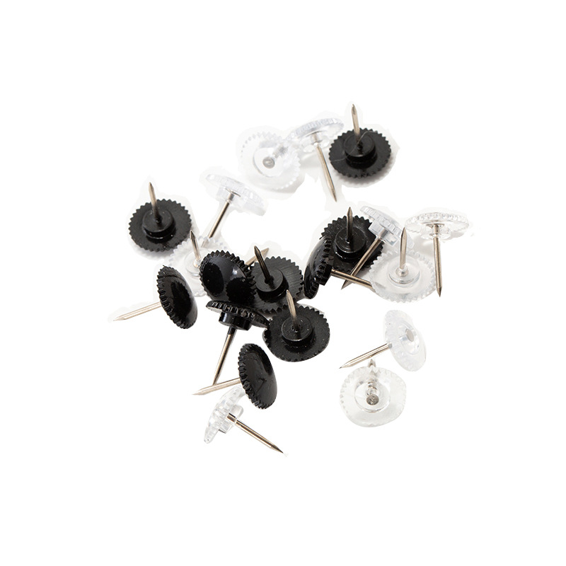 Picture of Amazon for transparent black transparent color gear nail I-pin pushpin cork plastic pushpin press nail