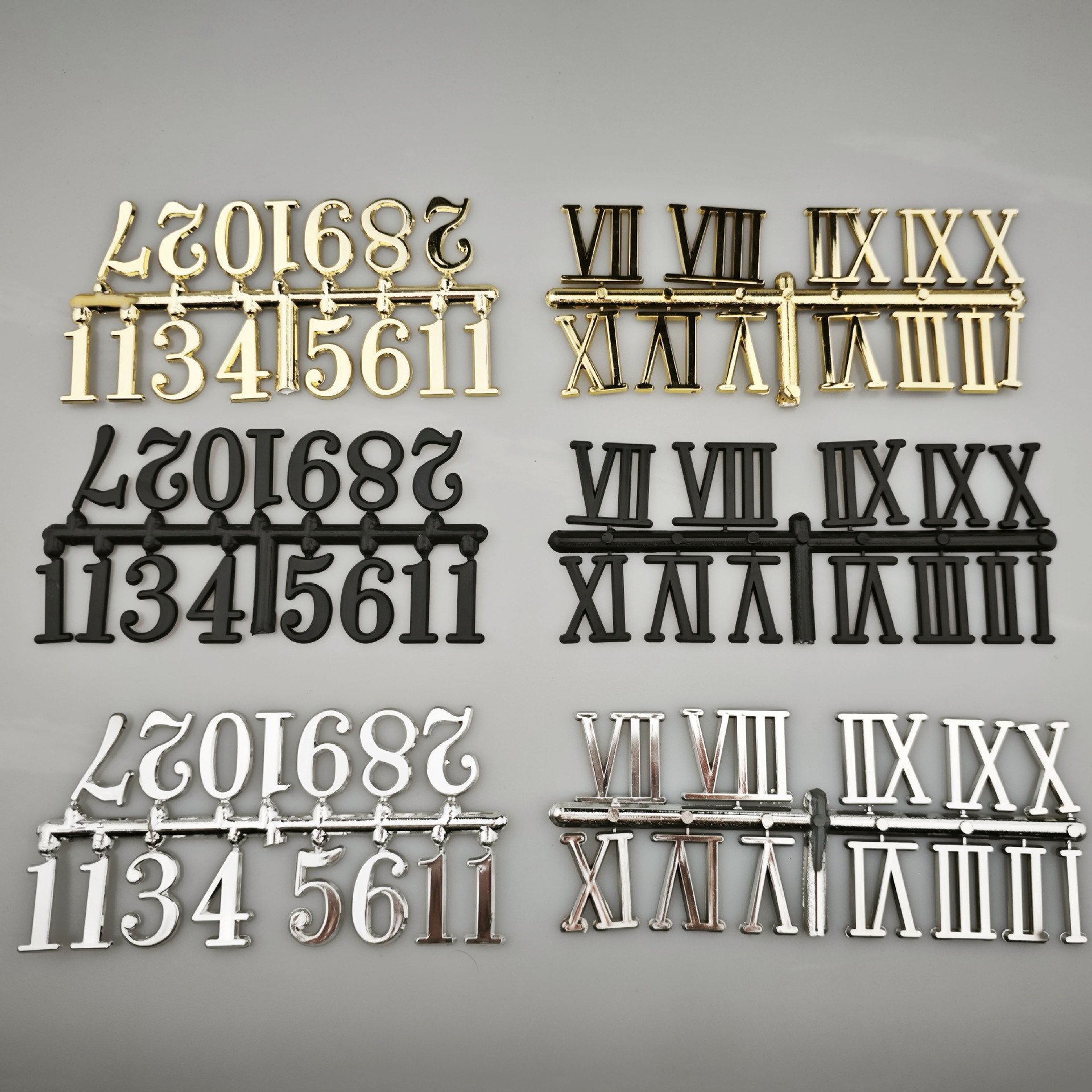 in stock Direct Supply 3CM Clock Digital Arabic Gold Silver Black Three Color Electroplated Clock Accessories Letter Number