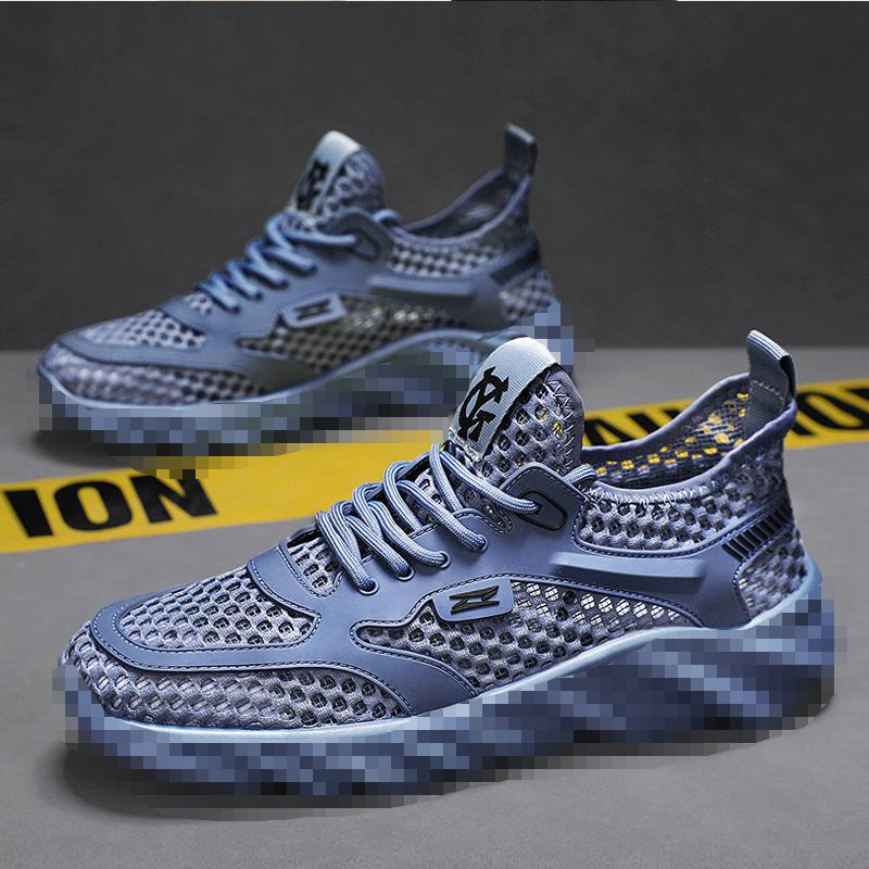 2025 New Summer Hollow Trendy Fashion Men's Shoes Lace-Up Soft Sole Comfortable Running Sports Casual Men's Trendy Shoes