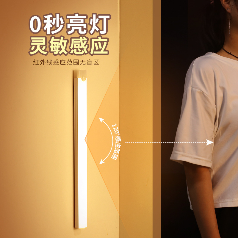Picture of Led Human Body Sensor Lamp Wireless Magnetic Wine Cabinet Wardrobe Charging Strip Smart Cabinet Night Light Factory Cross-Border
