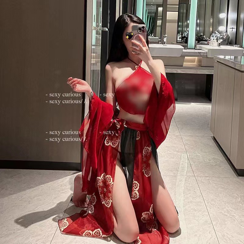 Sexy Underwear Ancient Suit Court Style Pure Han Dress Bellyband suit Sexy Classical Embroidery Perspective Free Flying Skirt