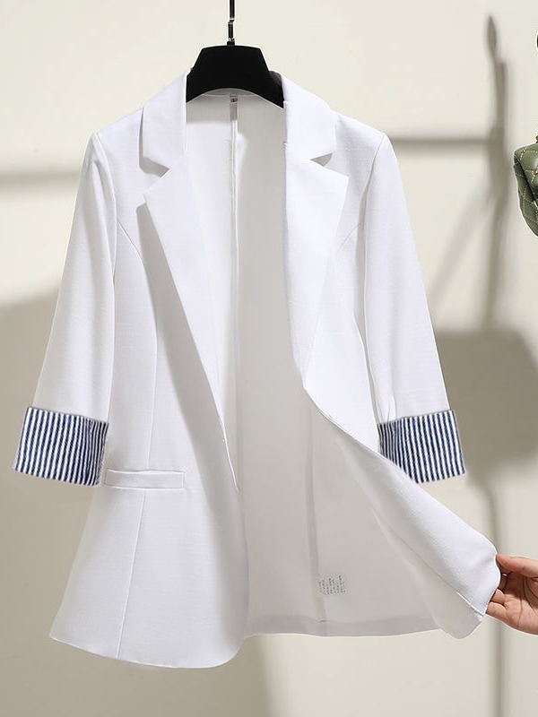 Picture of Small Suit Jacket for Women Spring and Summer New Korean Style Slim Draped Thin Three-Quarter Sleeve Elegant Suit Top for Women
