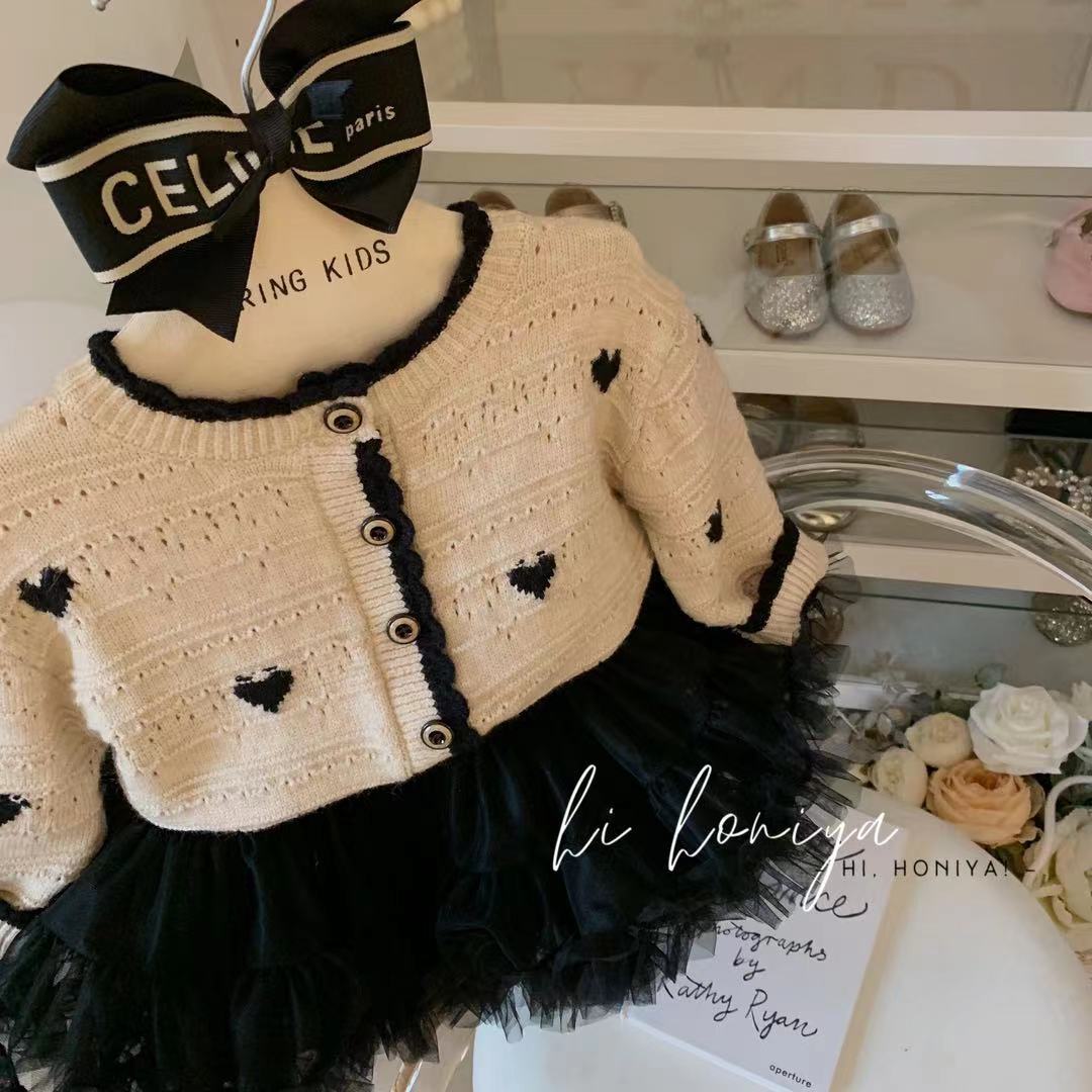 Picture of Girls' knitted cardigan Spring and Autumn 2023 new western style sweater coat outer wear thin girls' children's clothing