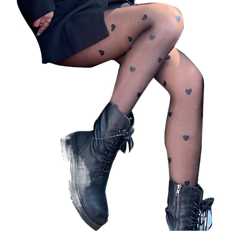 FEELIB arbitrary cut pineapple socks love printed socks invisible file thin through pantyhose sexy anti-off stockings