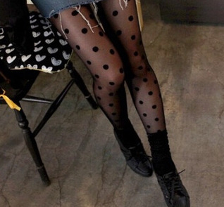 Picture of Mu Ruan core-spun silk jacquard pantyhose black sexy Japanese thin super sexy jk black pantyhose women's pantyhose