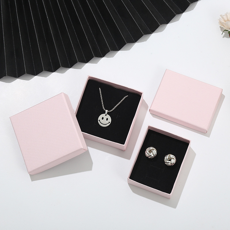 Factory Yali grain square box creative earrings pendant jewelry paper box multi-size necklace gift box spot