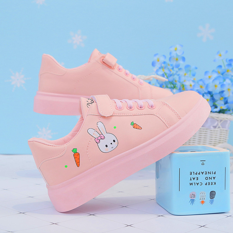 Girls' Shoes, New Fashionable Spring and Autumn Sneakers, Fashionable Middle and Large Kidsren's Sports Shoes, Breathable Soft Soles, Kidsren's White Shoes, Trbottomy