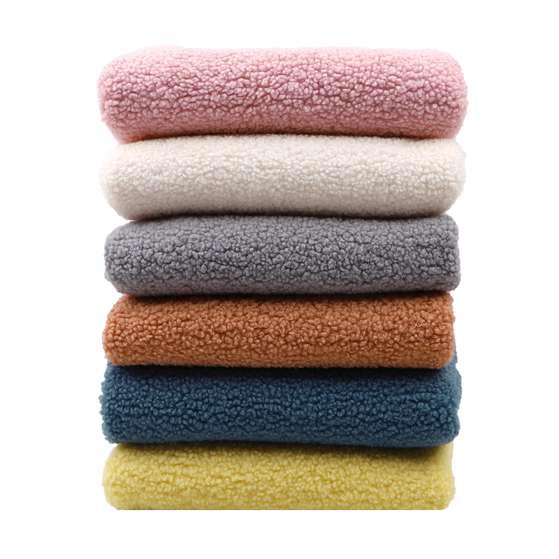 Picture of Thickened lamb wool fabric warm plush coral fleece handmade liner clothes coat doll fleece fabric