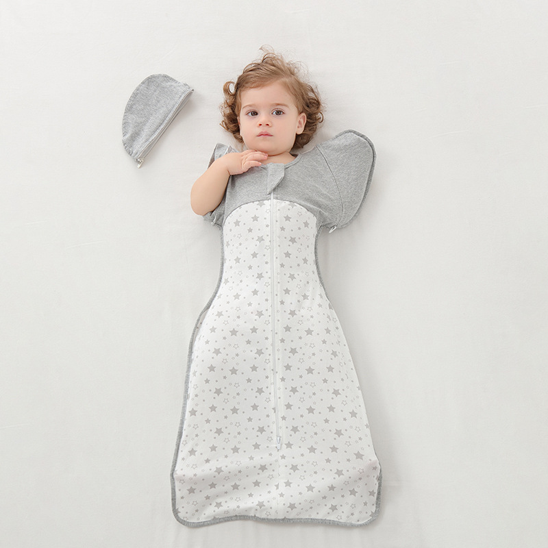 Picture of Baby surrender sleeping bag swaddling spring and autumn pure cotton newborn baby sleeping artifact wrapped by anti-shock anti-kick quilt